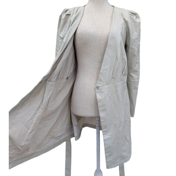 7 For All Mankind Faux Leather Size S Wrap Dress Off White/Ivory NWT - Picture 8 of 13